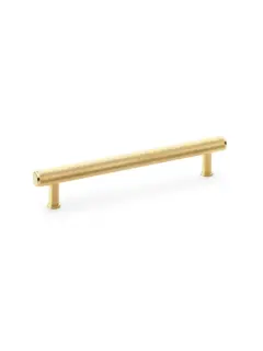 Crispin Knurled T-bar Cupboard Pull Handle – Satin Brass PVD – Centres 160mm